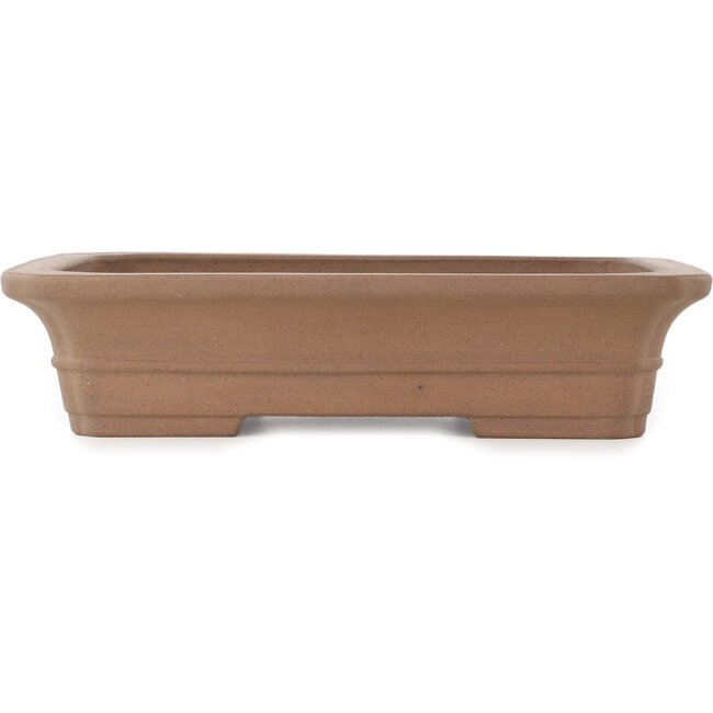 Maceta rectangular sin esmaltar para bonsái de Keizan - 315 x 260 x 73 mm