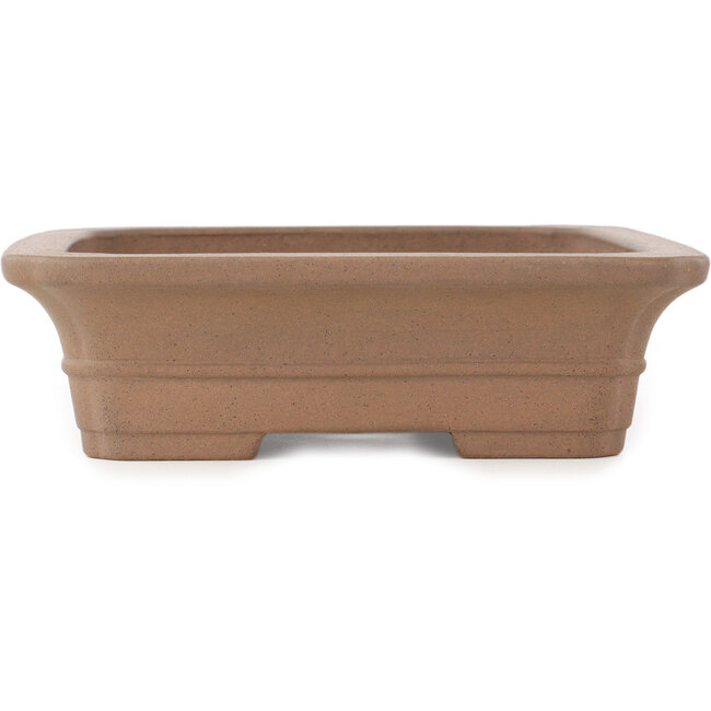 Vaso bonsai rettangolare non smaltato di Keizan - 315 x 260 x 73 mm