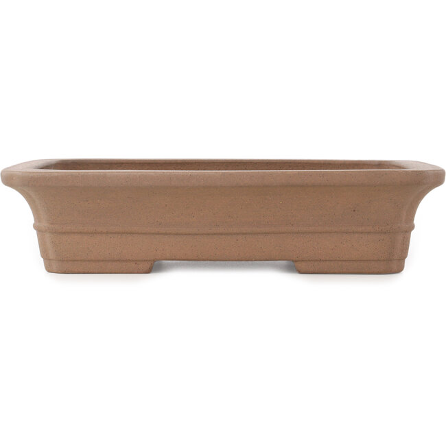 Rechthoekige ongeglazuurde bonsaipot van Keizan - 315 x 260 x 73 mm