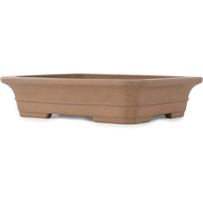 Pot à bonsaï rectangulaire non émaillé de Keizan - 315 x 260 x 73 mm
