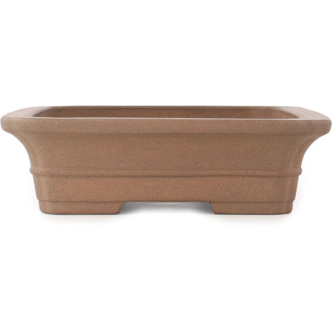 Rechteckiger unglasierter Bonsai-Topf von Keizan - 315 x 260 x 73 mm