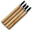 Ensemble complet de 4 gouges à main pour bonsaï, sculpture et travaux de précision avec lames en acier durables et manches en bois naturel