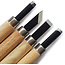 Set completo di sgorbie manuali da 4 pezzi per bonsai, intaglio e lavori di precisione con lame in acciaio resistenti e manici in legno naturale