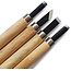 Set completo di sgorbie manuali da 4 pezzi per bonsai, intaglio e lavori di precisione con lame in acciaio resistenti e manici in legno naturale