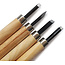 Set completo di sgorbie manuali da 4 pezzi per bonsai, intaglio e lavori di precisione con lame in acciaio resistenti e manici in legno naturale
