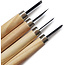 Set completo di sgorbie manuali da 4 pezzi per bonsai, intaglio e lavori di precisione con lame in acciaio resistenti e manici in legno naturale