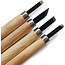 Set completo di sgorbie manuali da 4 pezzi per bonsai, intaglio e lavori di precisione con lame in acciaio resistenti e manici in legno naturale