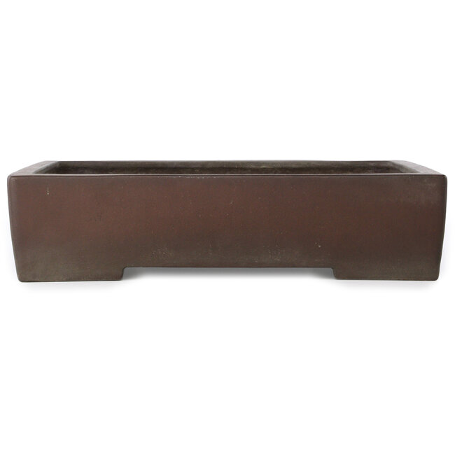 Rechthoekige ongeglazuurde bonsaipot van Yamaaki - 455 x 315 x 105 mm