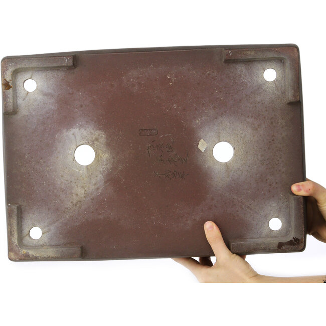 Pot à bonsaï rectangulaire non émaillé de Yamaaki - 455 x 315 x 105 mm