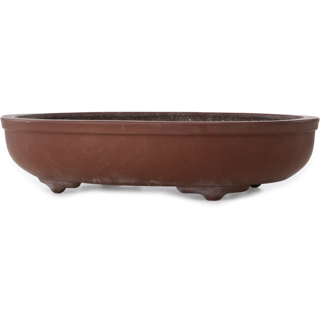 Oval unglazed bonsai pot by Yamaaki - 470 x 357 x 105 mm