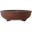 Oval unglazed bonsai pot by Yamaaki - 470 x 357 x 105 mm