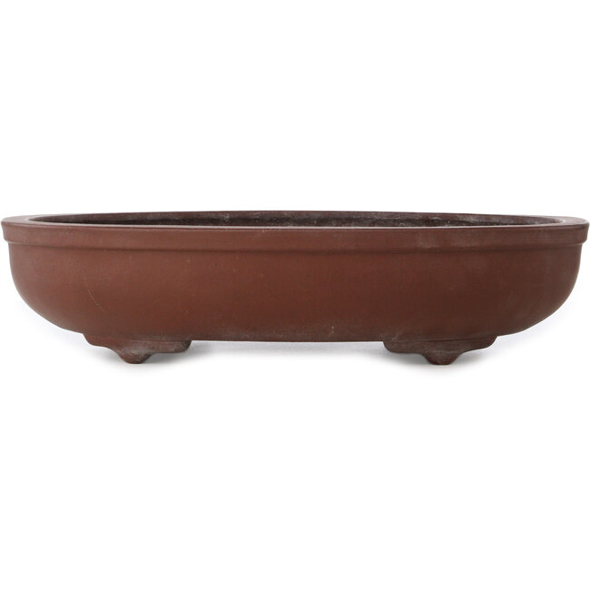 Maceta ovalada sin esmaltar para bonsái de Yamaaki - 470 x 357 x 105 mm