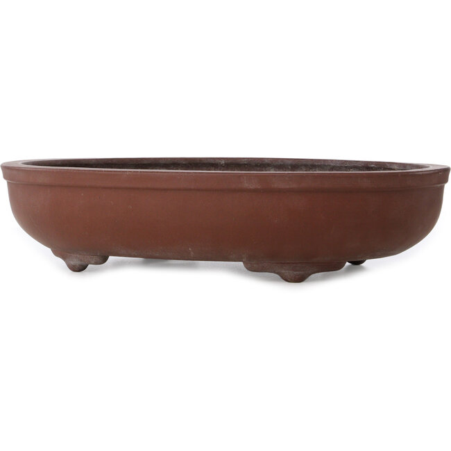 Oval unglazed bonsai pot by Yamaaki - 470 x 357 x 105 mm