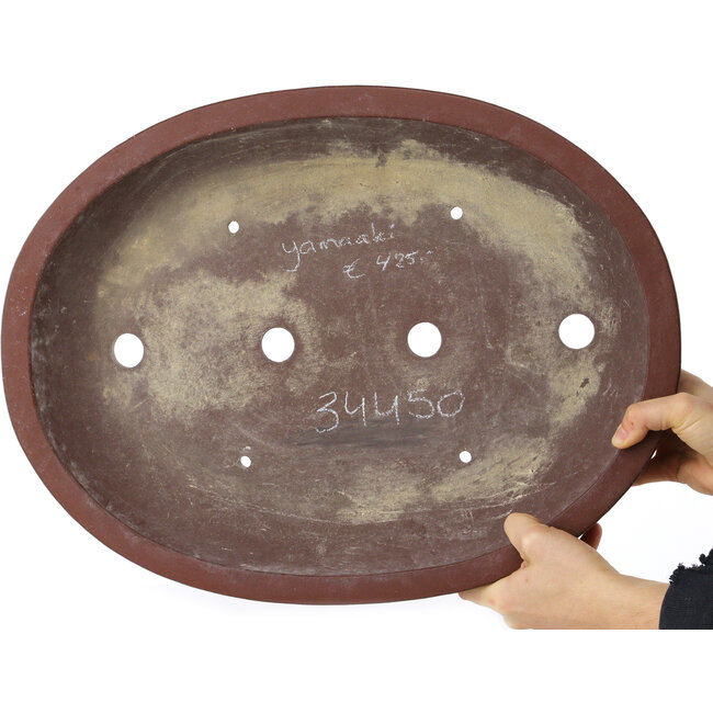 Pot à bonsaï ovale non émaillé de Yamaaki - 470 x 357 x 105 mm