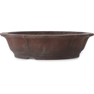  Yamaaki 385 mm lotus unglazed bonsai pot by Yamaaki, Tokoname, Japan