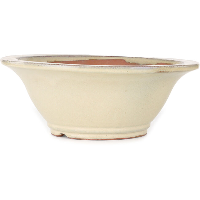 Maceta redonda beige para bonsái - 352 x 352 x 132 mm