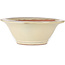 Round beige bonsai pot - 352 x 352 x 132 mm
