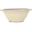 Round beige bonsai pot - 352 x 352 x 132 mm