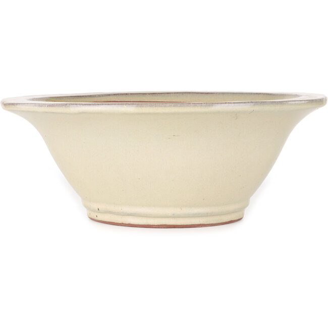 Maceta redonda beige para bonsái - 352 x 352 x 132 mm