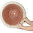 Round beige bonsai pot - 352 x 352 x 132 mm