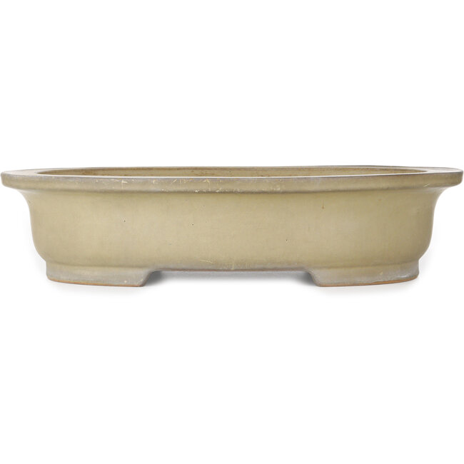 Pot à bonsaï ovale beige de Reiho - 580 x 480 x 130 mm