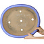 Pot à bonsaï ovale bleu par Ikkou - 445 x 365 x 100 mm