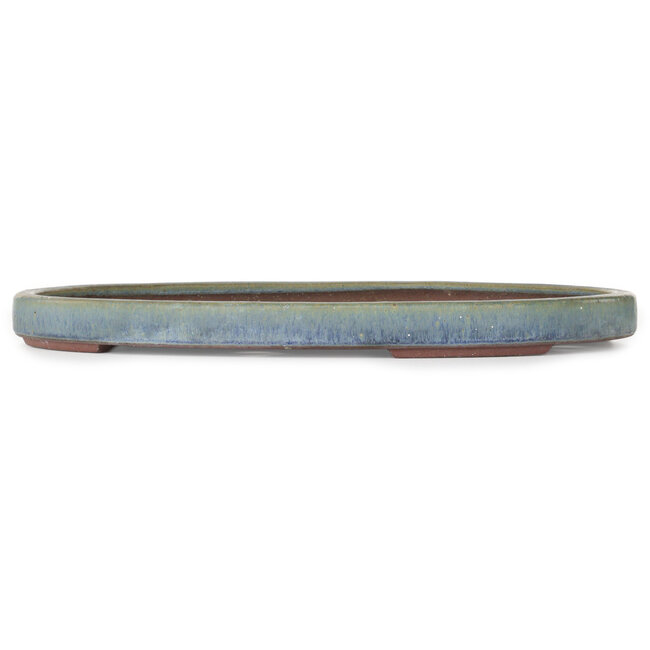 Oval blue bonsai pot by Eime Yozan - 450 x 345 x 35 mm