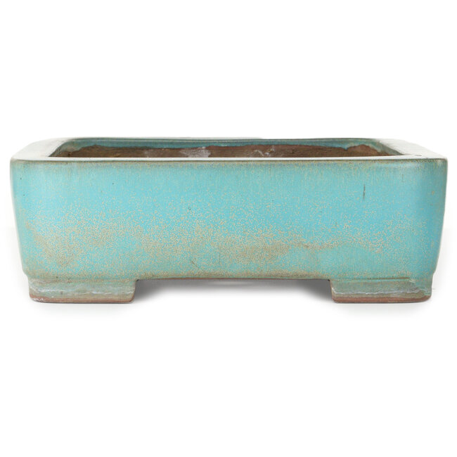 Maceta rectangular turquesa para bonsái de Kakuzan - 470 x 340 x 105 mm