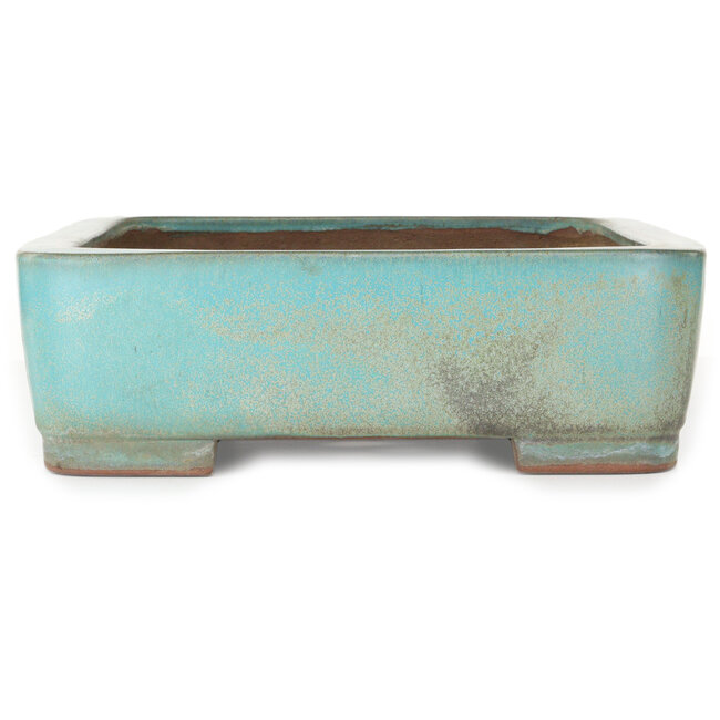 Maceta rectangular turquesa para bonsái de Kakuzan - 470 x 340 x 105 mm