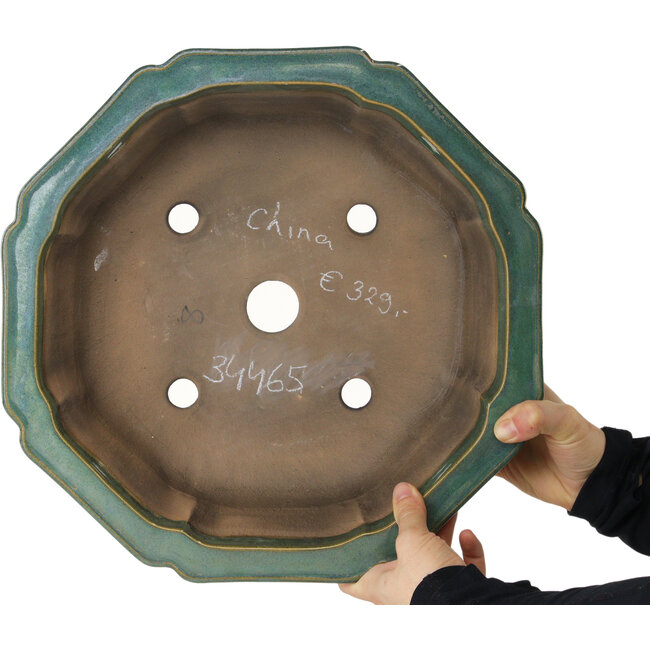 Vaso bonsai verde loto - 355 x 355 x 110 mm