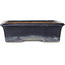 Maceta rectangular para bonsái azul oscuro de Yamafusa - 345 x 260 x 75 mm