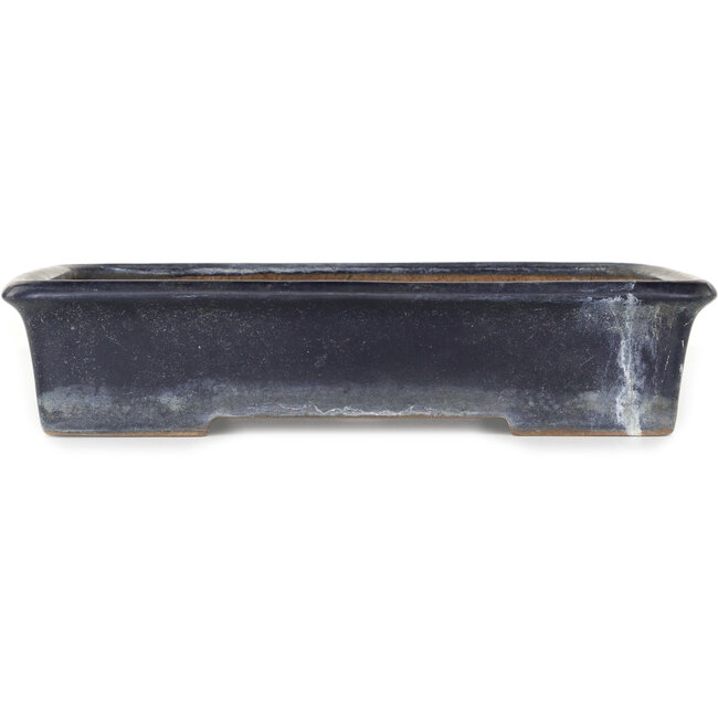 Rectangular dark blue bonsai pot by Yamafusa - 345 x 260 x 75 mm