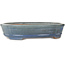 Oval blue bonsai pot by Gyouzan - 425 x 355 x 90 mm