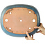 Oval blue bonsai pot by Gyouzan - 405 x 333 x 115 mm