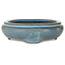 Oval blue bonsai pot by Tosho - 310 x 260 x 75 mm