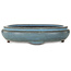 Oval blue bonsai pot by Tosho - 310 x 260 x 75 mm