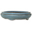Oval blue bonsai pot by Tosho - 310 x 260 x 75 mm