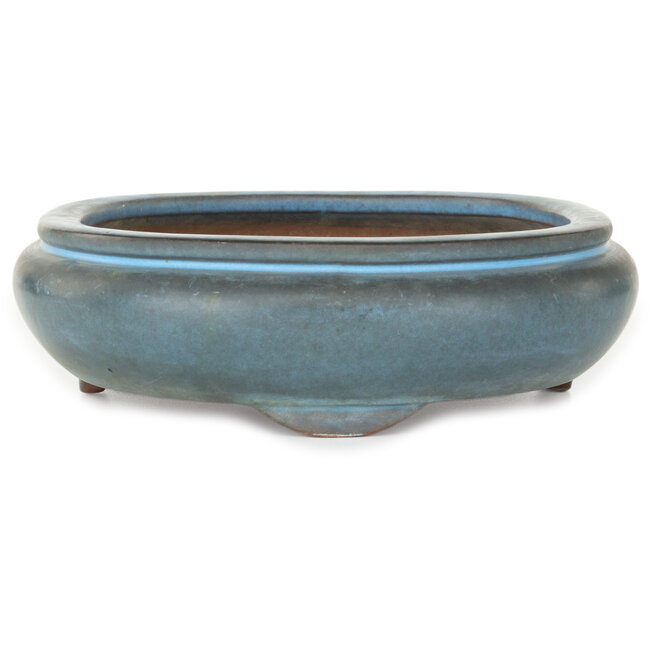 Maceta ovalada azul para bonsái de Tosho - 310 x 260 x 75 mm