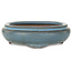 Oval blue bonsai pot by Tosho - 310 x 260 x 75 mm