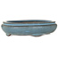 Oval blue bonsai pot by Tosho - 310 x 260 x 75 mm
