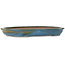 Oval blue bonsai pot by Reiho - 455 x 330 x 53 mm