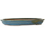Oval blue bonsai pot by Reiho - 455 x 330 x 53 mm
