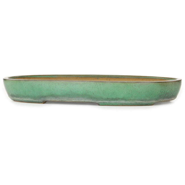 Oval green bonsai pot by Yamafusa - 465 x 320 x 58 mm