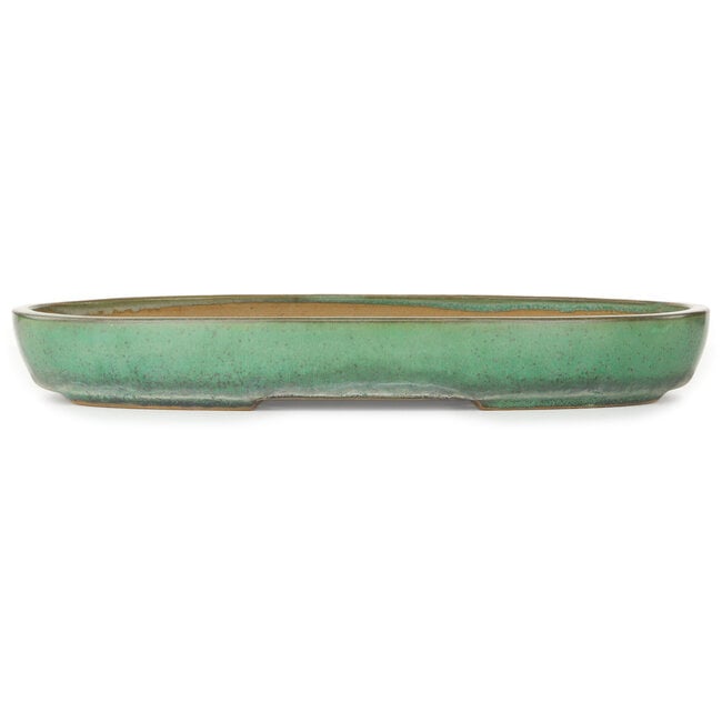 Ovaler grüner Bonsai-Topf von Yamafusa - 465 x 320 x 58 mm