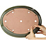 Pot à bonsaï ovale vert de Reiho - 380 x 295 x 93 mm