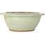 Round beige to yellow bonsai pot by Koyou - 345 x 345 x 135 mm