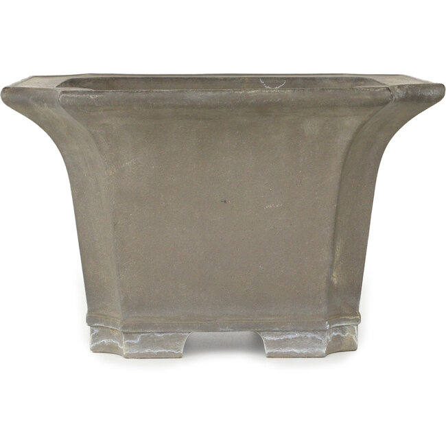 Square unglazed bonsai pot - 335 x 335 x 205 mm