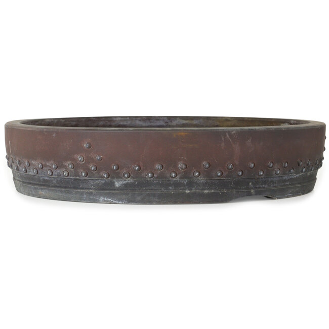 Maceta redonda sin esmaltar para bonsái, estilo drumpot - 455 x 455 x 93 mm