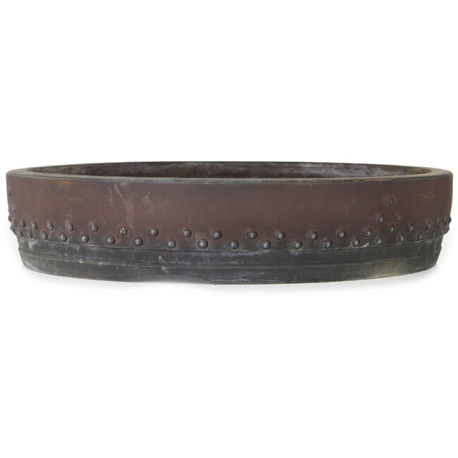 Vaso bonsai rotondo non smaltato in stile drumpot - 455 x 455 x 93 mm