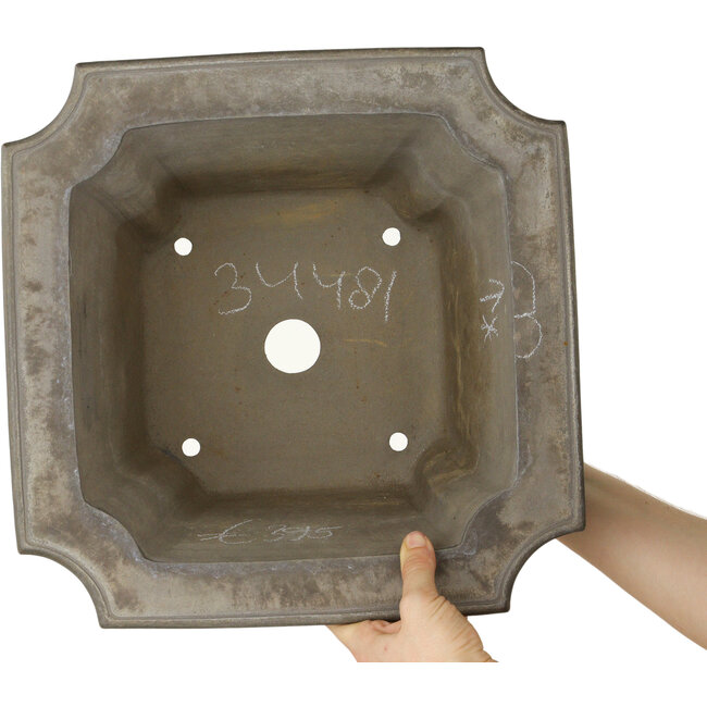 Vierkante ongeglazuurde bonsaipot - 335 x 335 x 205 mm
